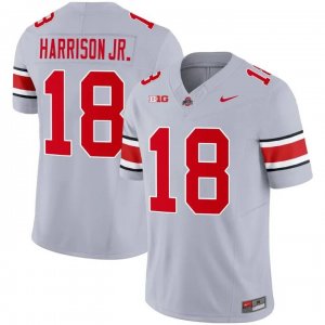 Men's Ohio State Buckeyes #18 Marvin Harrison Jr. Grey NCAA 2023 Stitched College Football Jersey HOK7444LG